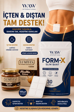 FORM-X Slim Göbek Basen Bandı 30 Adet + Hindiba Kahvesi 150 g