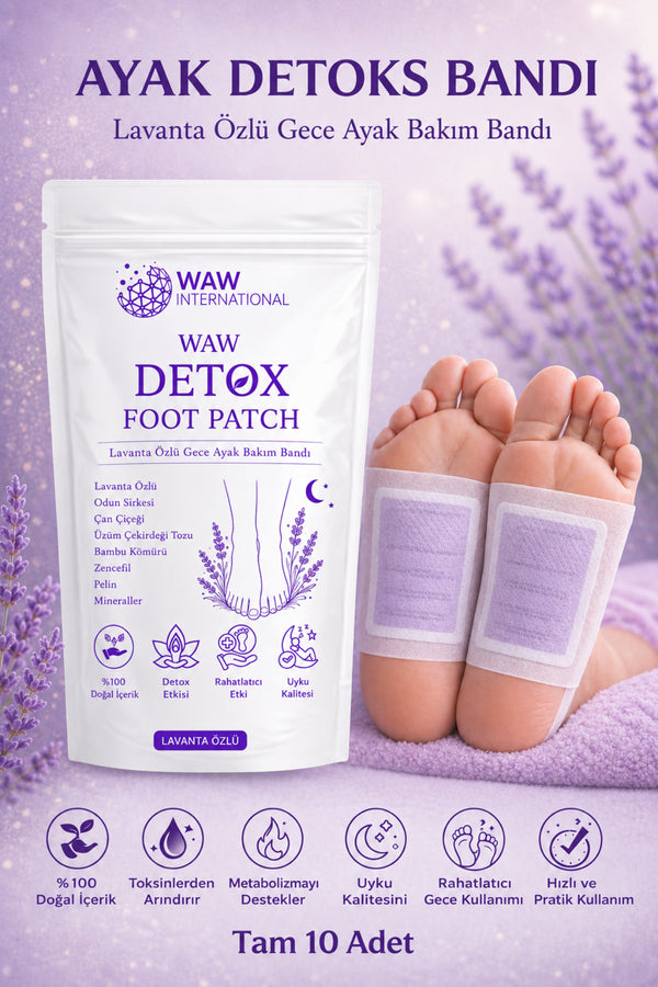 WAW Detox Foot Patch 10 Adet – Lavanta Özlü Gece Ayak Bakım Bandı