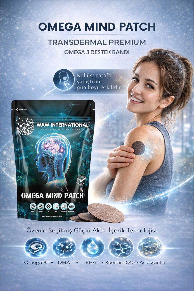 Omega Mind Patch - Hafıza ve odaklanma İçin Omega 3 Desteği, Beyin Fonksiyonlarını Güçlendirici bant
