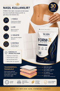FORM-X Slim Bant 30 Adet – Göbek Bandı & Basen Bandı Vücut Şekillendirme Destek Transdermal Bant