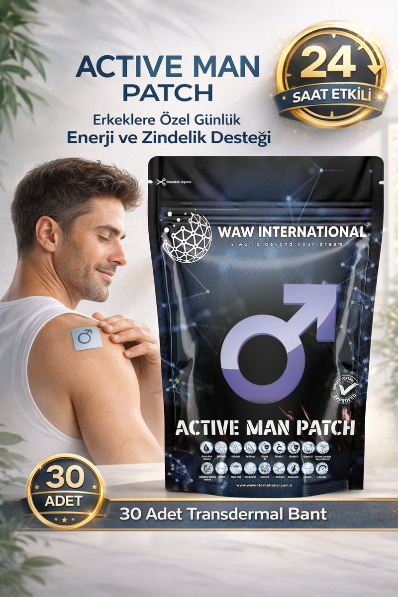 Active Man Patch – Erkeklere Özel Vitamin & Bitkisel Destek Transdermal Bant 30 Adet