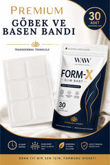 FORM-X Slim Bant 30 Adet – Göbek Bandı & Basen Bandı Vücut Şekillendirme Destek Transdermal Bant