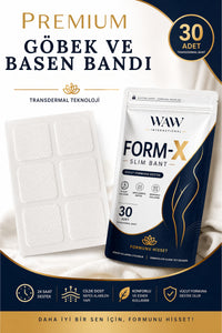 FORM-X Slim Bant 30 Adet – Göbek Bandı & Basen Bandı Vücut Şekillendirme Destek Transdermal Bant